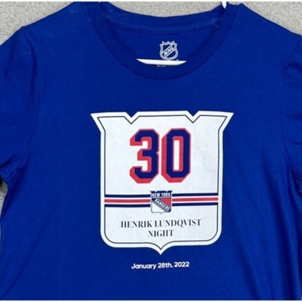New York Rangers Shirt Boys XL Blue T-Shirt Crewneck Short Sleeve Youth NHL NEW